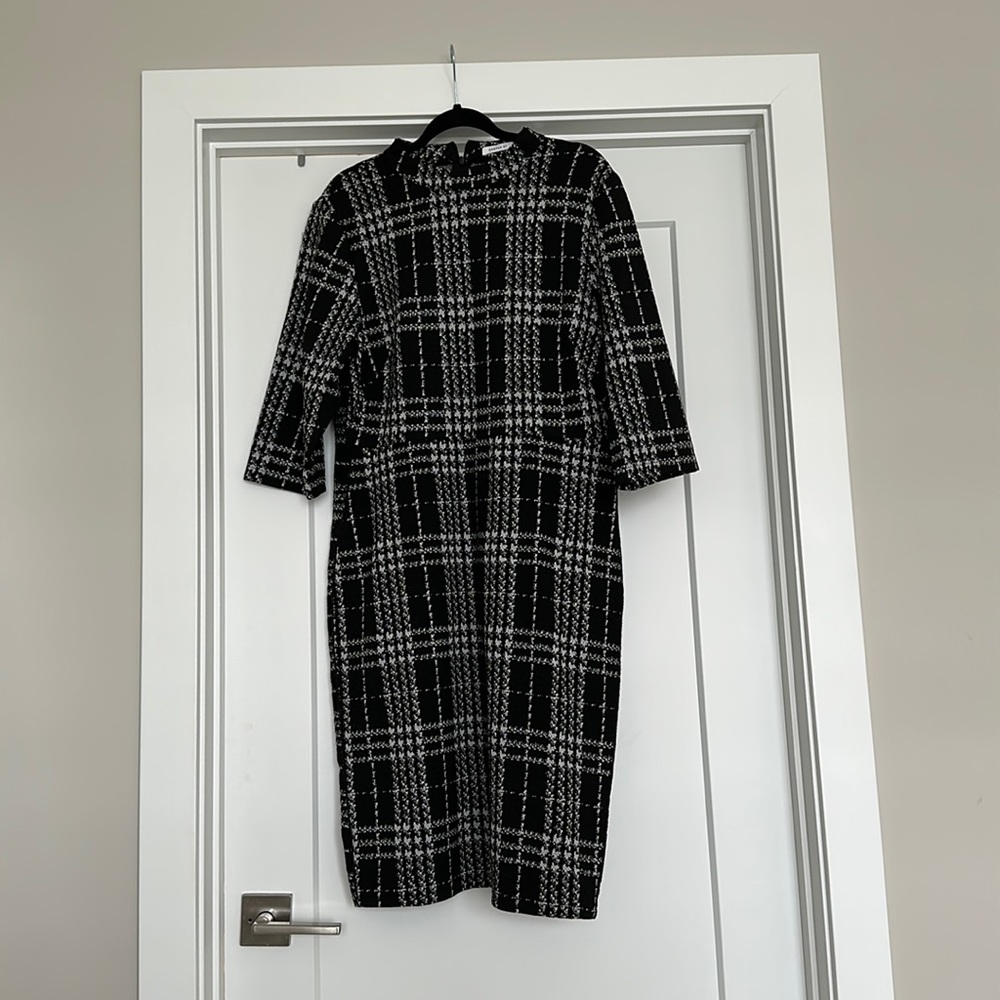 Cooper St 3/4 sleeve sheath dress Plaid pattern